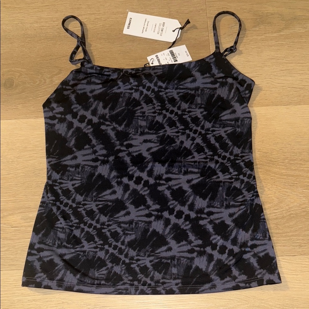 Express Body Contour Stylish Black and Gray Women's Top
